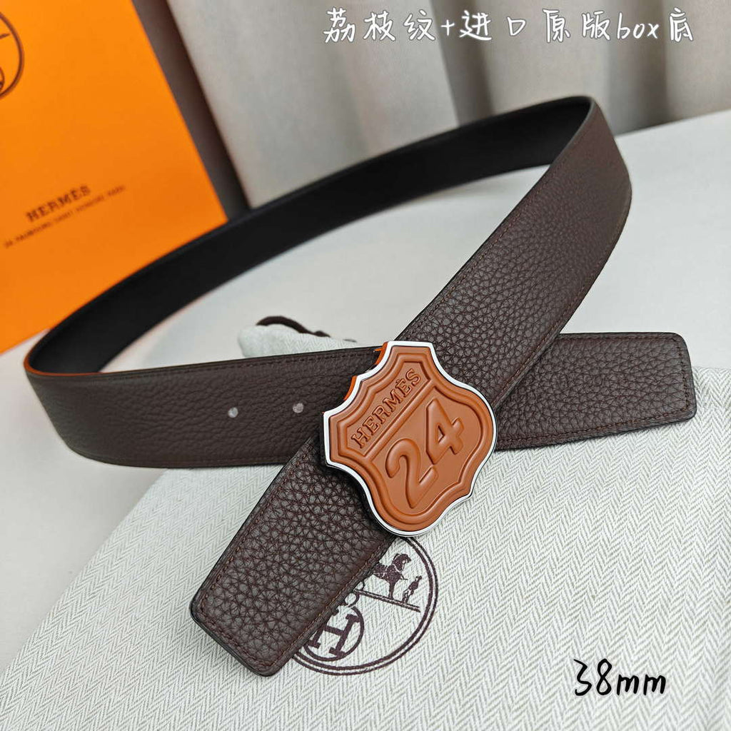 Hermes H010636UK89 On the Road belt buckle & Cache-Tout leather strap 38 mm H88002