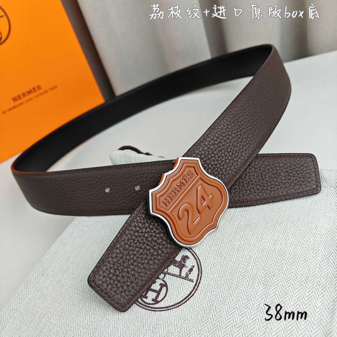 Hermes H010636UK89 On the Road belt buckle & Cache-Tout leather strap 38 mm H88002