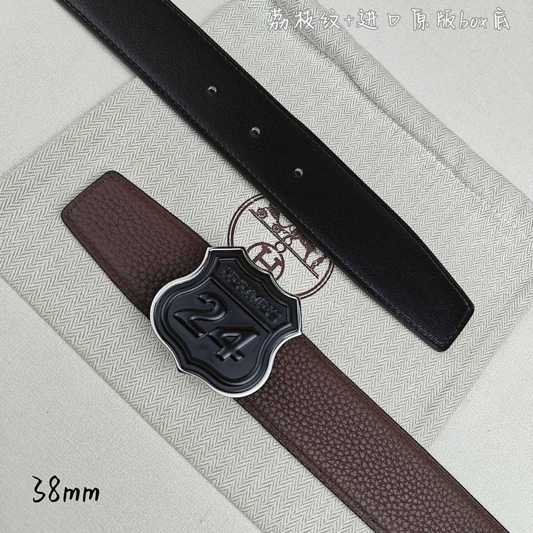 Hermes H010636UK89 On the Road belt buckle & Cache-Tout leather strap 38 mm H88002