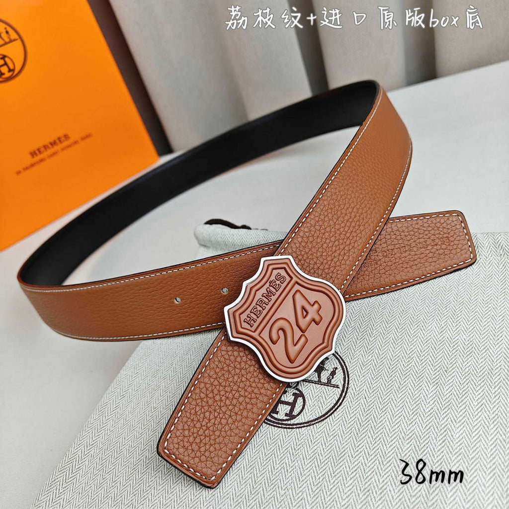 Hermes H010636UK89 On the Road belt buckle & Cache-Tout leather strap 38 mm H88003