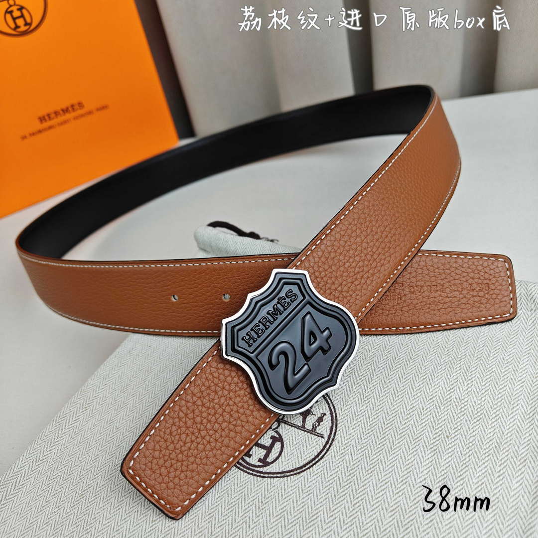 Hermes H010636UK89 On the Road belt buckle & Cache-Tout leather strap 38 mm H88003