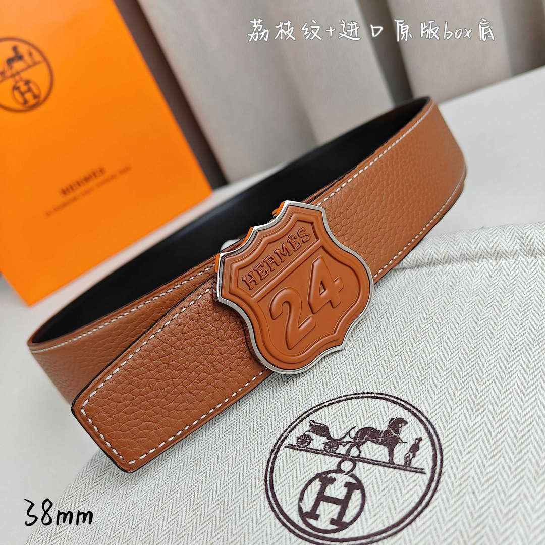 Hermes H010636UK89 On the Road belt buckle & Cache-Tout leather strap 38 mm H88003