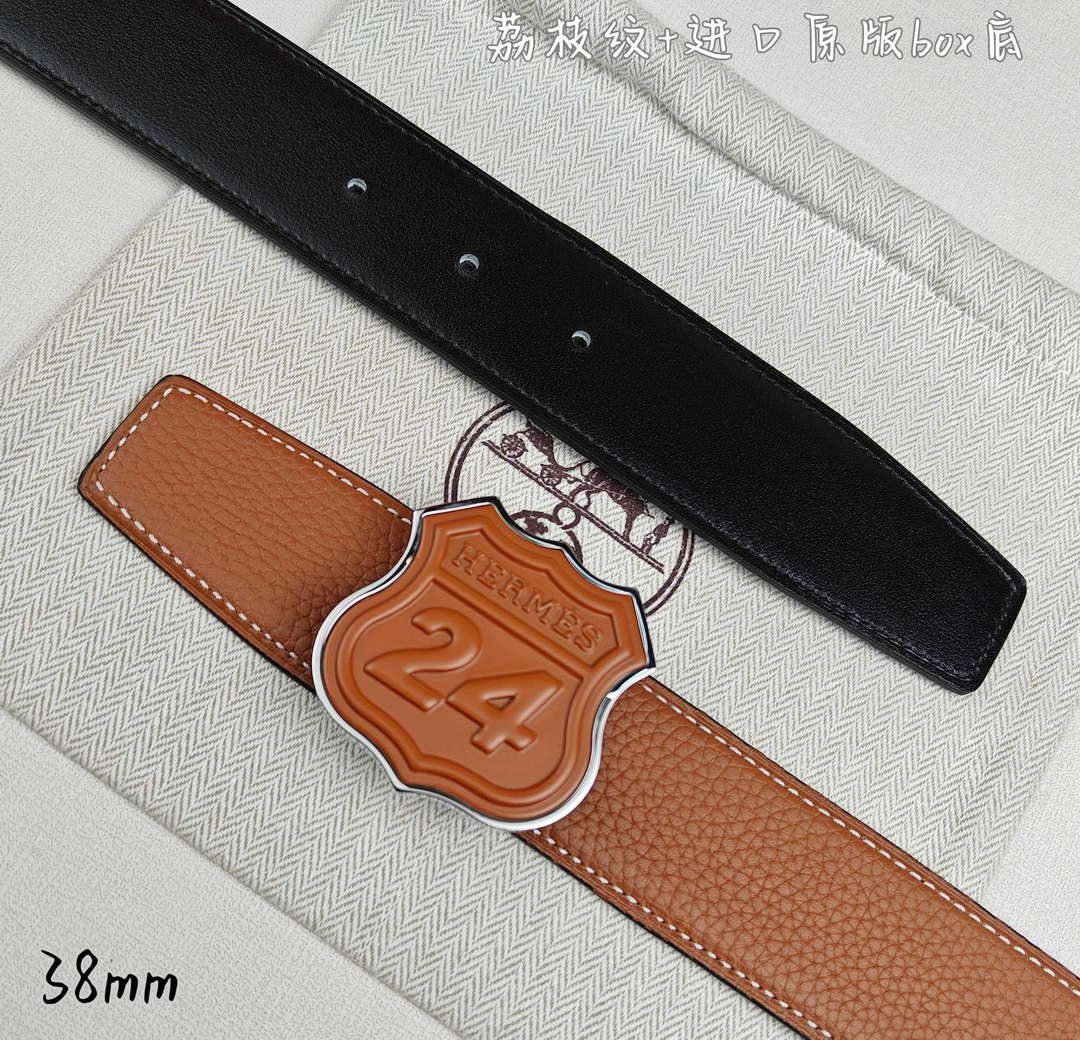 Hermes H010636UK89 On the Road belt buckle & Cache-Tout leather strap 38 mm H88003 - '--Please Select-- / Brown - View 7
