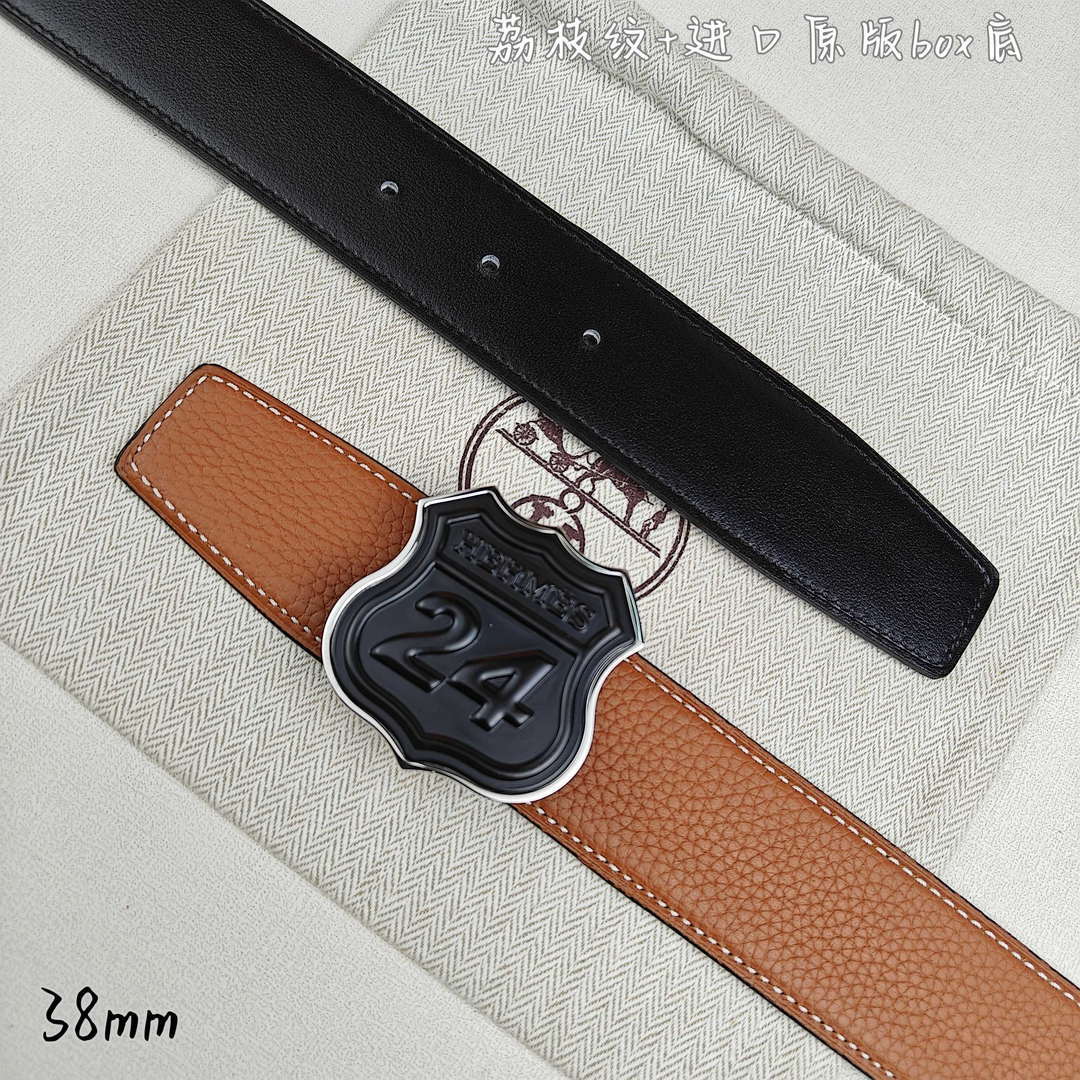 Hermes H010636UK89 On the Road belt buckle & Cache-Tout leather strap 38 mm H88003