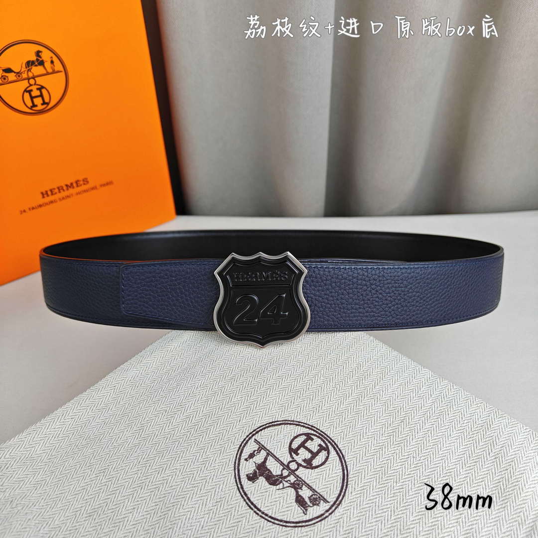 Hermes H010636UK89 On the Road belt buckle & Cache-Tout leather strap 38 mm H88004