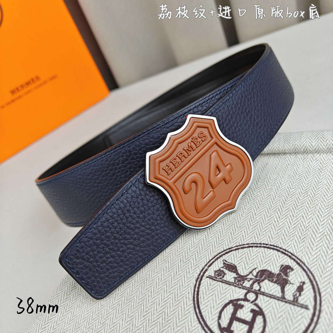 Hermes H010636UK89 On the Road belt buckle & Cache-Tout leather strap 38 mm H88004