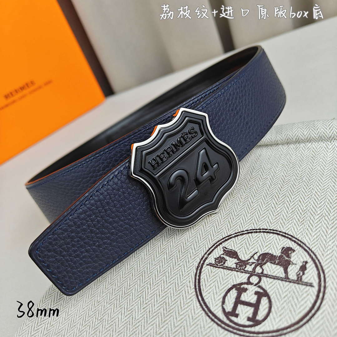 Hermes H010636UK89 On the Road belt buckle & Cache-Tout leather strap 38 mm H88004