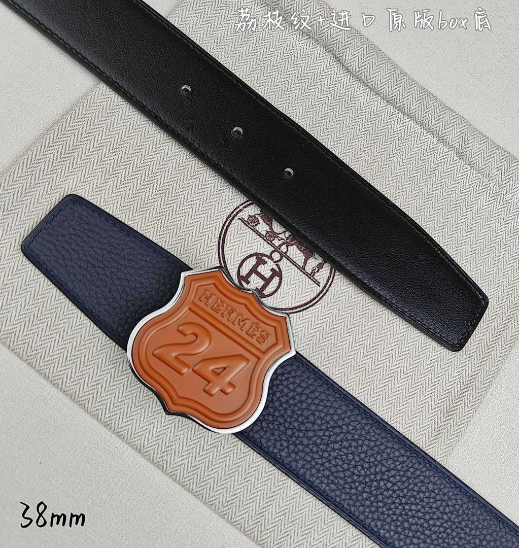 Hermes H010636UK89 On the Road belt buckle & Cache-Tout leather strap 38 mm H88004