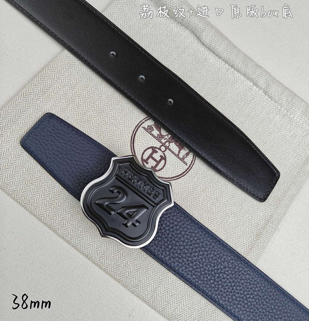 Hermes H010636UK89 On the Road belt buckle & Cache-Tout leather strap 38 mm H88004