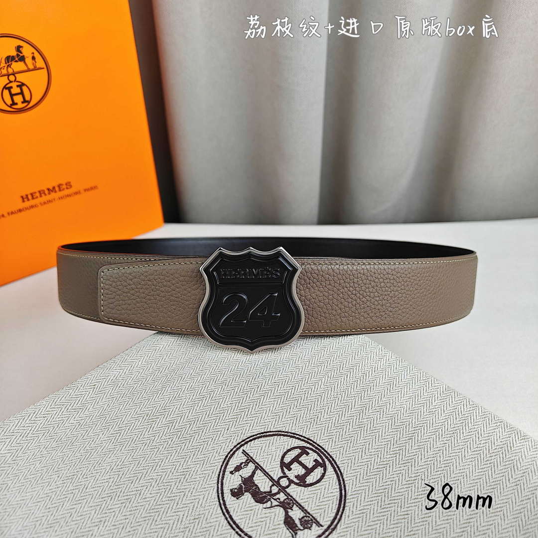 Hermes H010636UK89 On the Road belt buckle & Cache-Tout leather strap 38 mm H88005