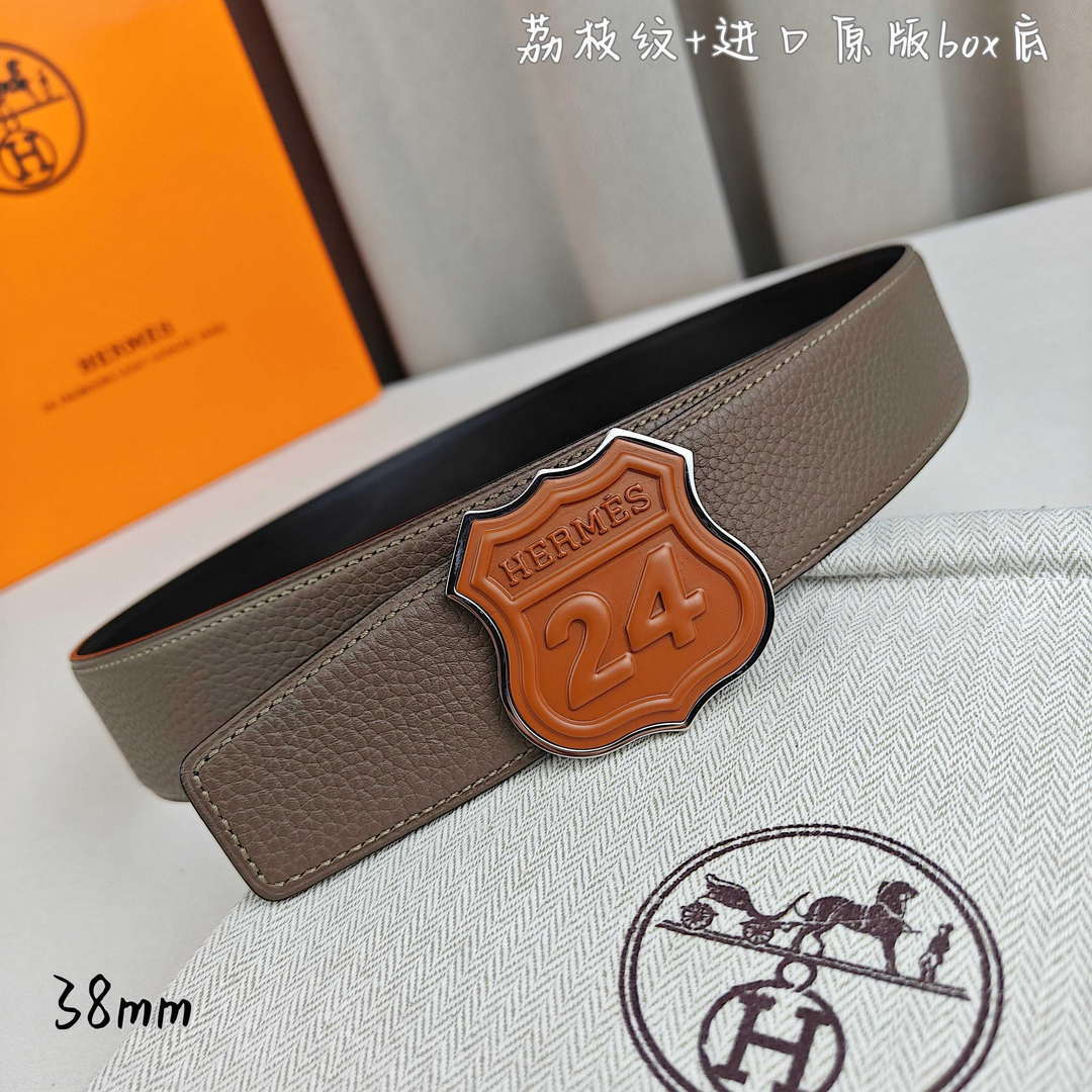 Hermes H010636UK89 On the Road belt buckle & Cache-Tout leather strap 38 mm H88005 - '--Please Select-- / Brown - View 5