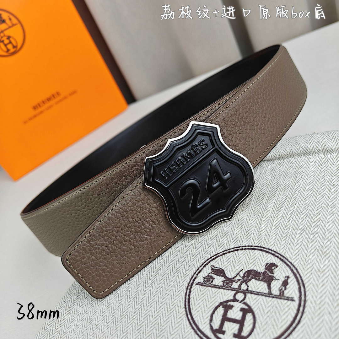 Hermes H010636UK89 On the Road belt buckle & Cache-Tout leather strap 38 mm H88005