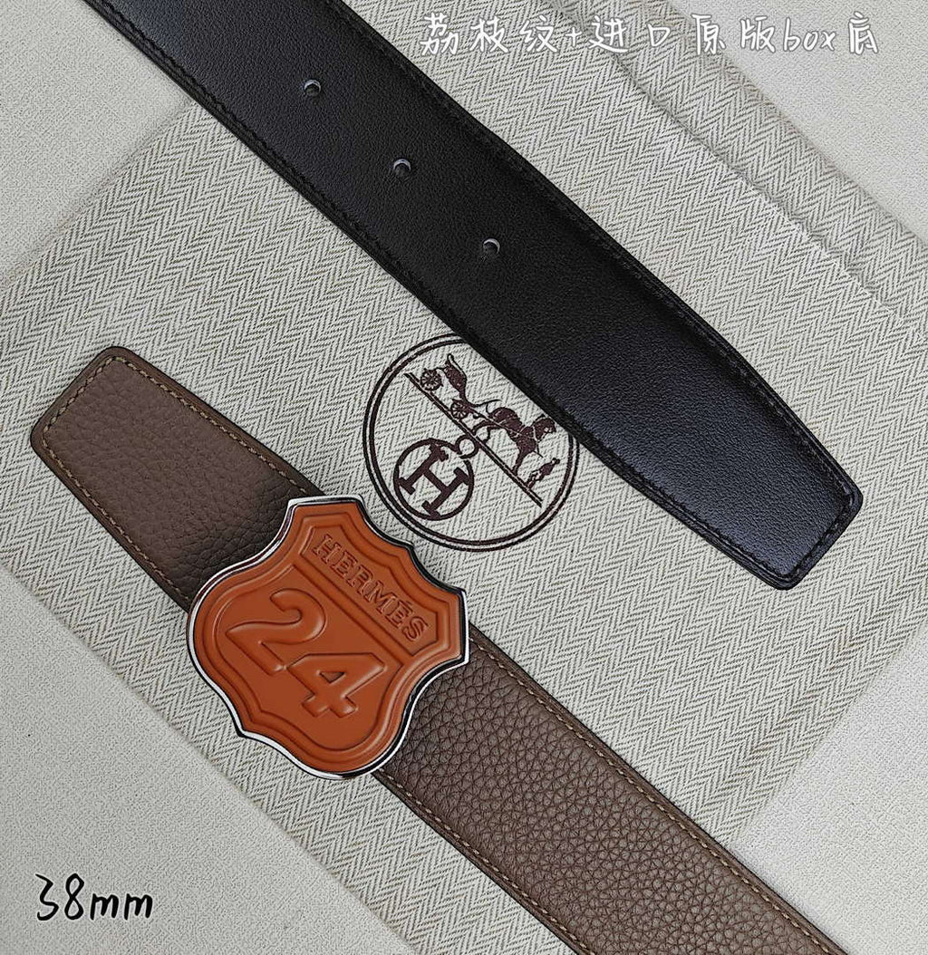 Hermes H010636UK89 On the Road belt buckle & Cache-Tout leather strap 38 mm H88005