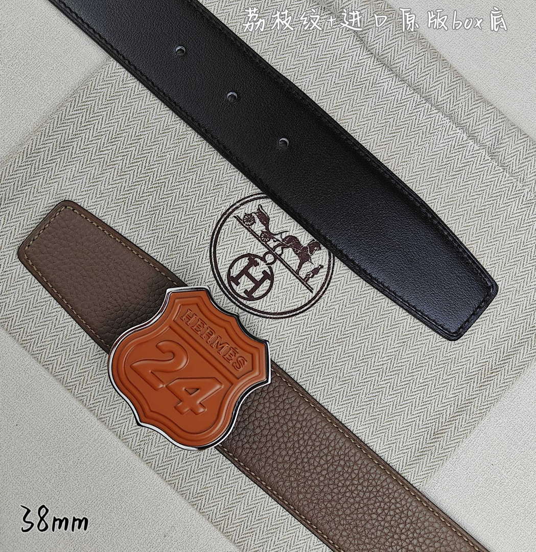 Hermes H010636UK89 On the Road belt buckle & Cache-Tout leather strap 38 mm H88005