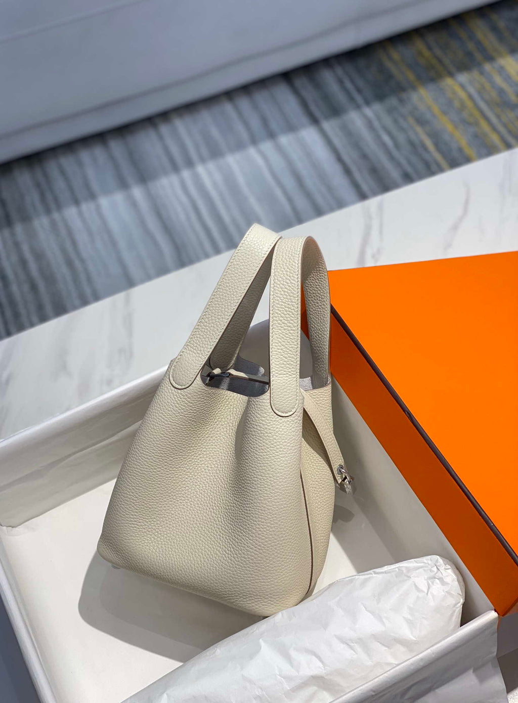 Hermes H056289 Picotin Lock 18 22 Bag H330013 Silver