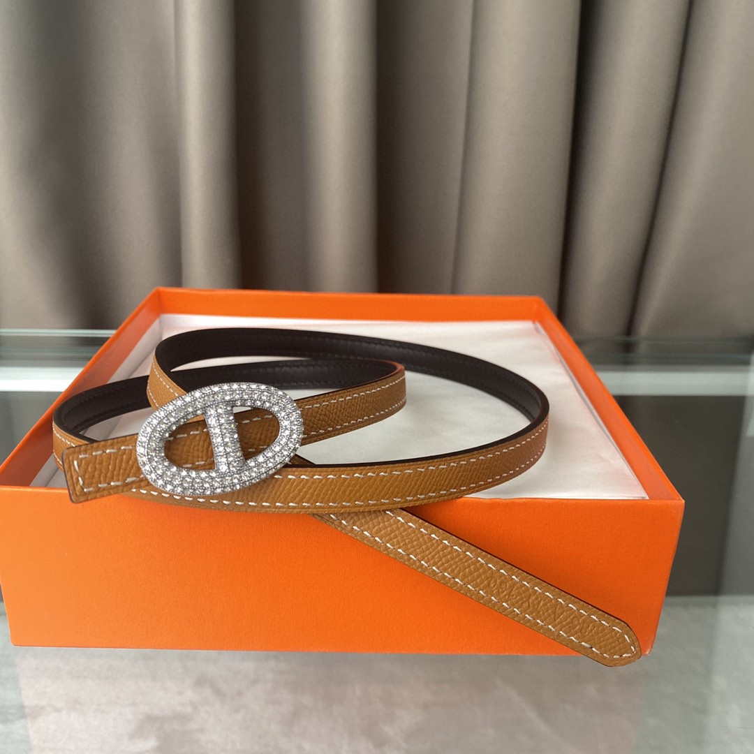 Hermes H064556CDZ2 Women's Leather Focus belt buckle & Reversible leather strap 13 mm H991008