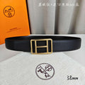 Hermes H066050CP2K H au Carre belt buckle & Reversible leather strap 38 mm H88007 - Gold / '--Please Select-- - View 1