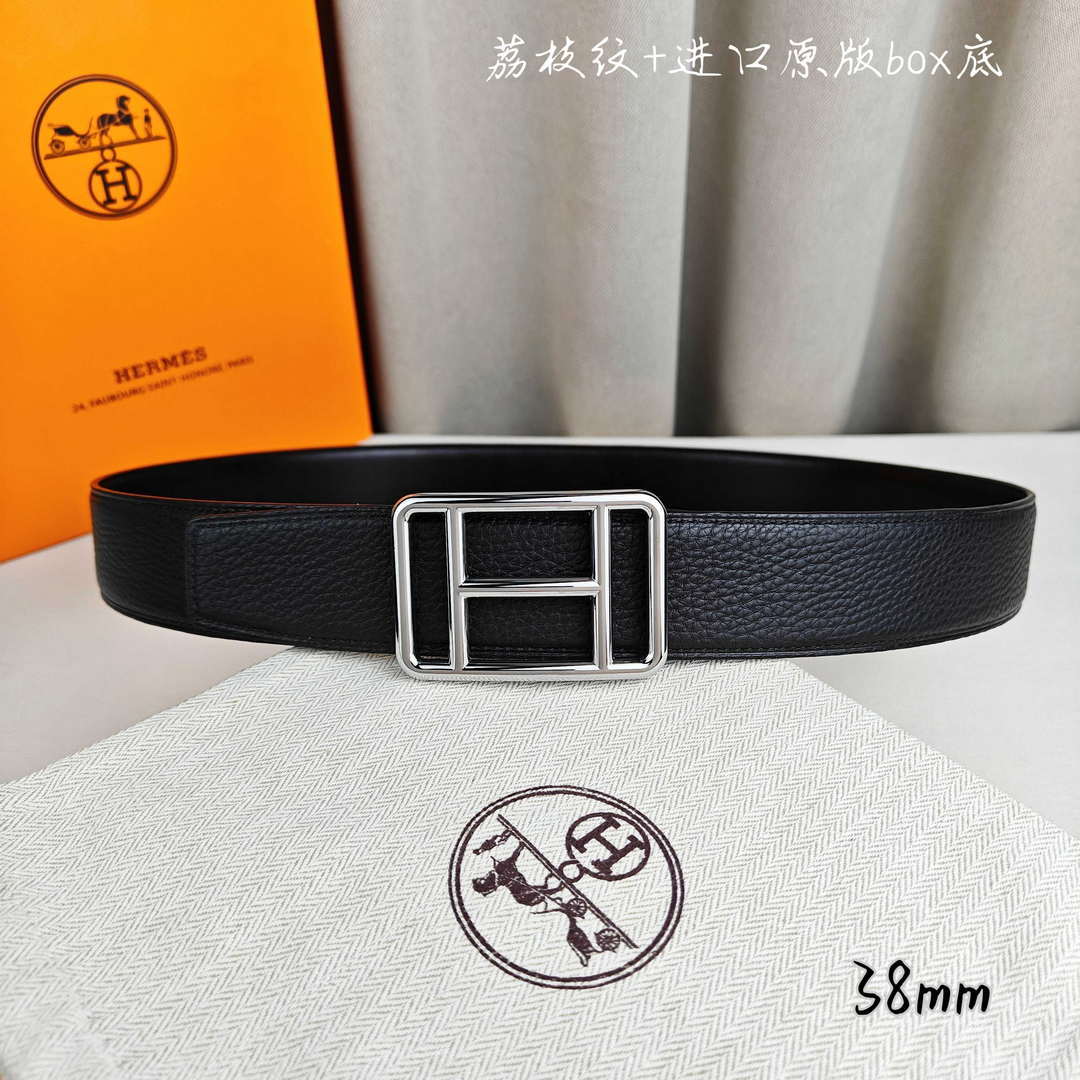 Hermes H066050CP2K H au Carre belt buckle & Reversible leather strap 38 mm H88007