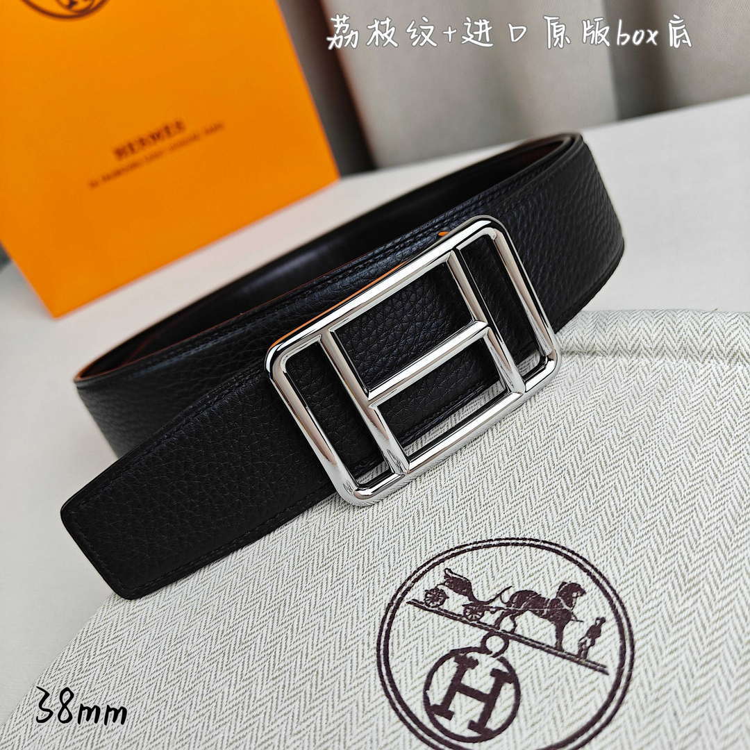 Hermes H066050CP2K H au Carre belt buckle & Reversible leather strap 38 mm H88007