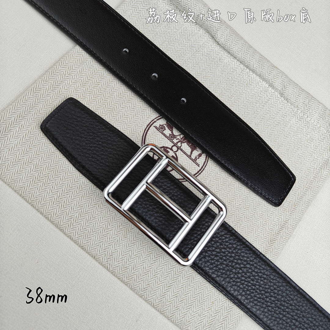 Hermes H066050CP2K H au Carre belt buckle & Reversible leather strap 38 mm H88007