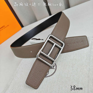 Hermes H066050CP2K H au Carre belt buckle & Reversible leather strap 38 mm H88008 - Gold / '--Please Select-- - View 4