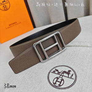 Hermes H066050CP2K H au Carre belt buckle & Reversible leather strap 38 mm H88008 - Gold / '--Please Select-- - View 6