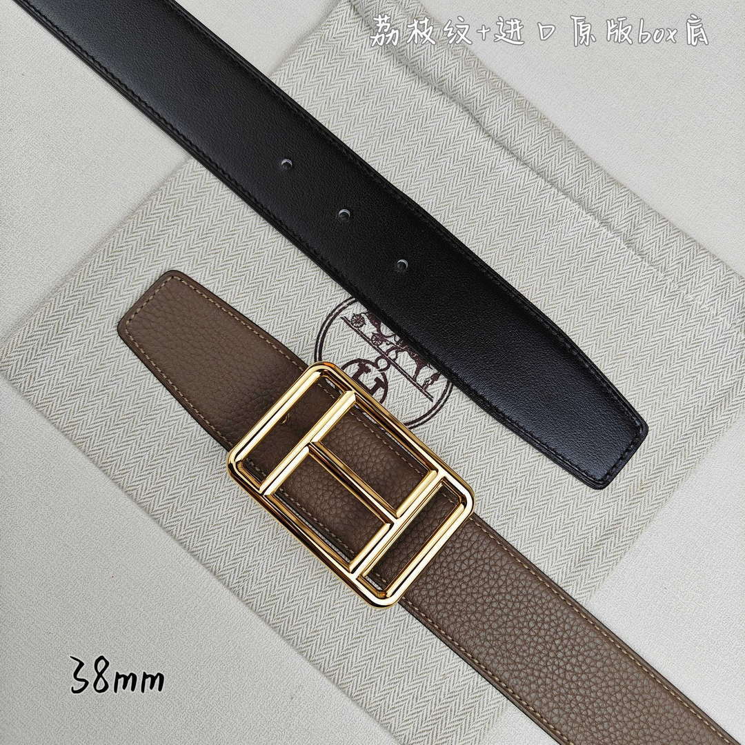 Hermes H066050CP2K H au Carre belt buckle & Reversible leather strap 38 mm H88008