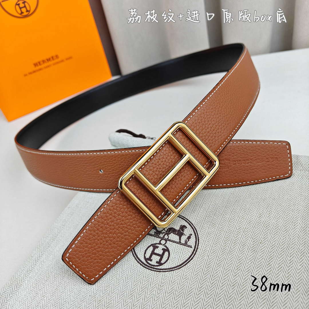 Hermes H066050CP2K H au Carre belt buckle & Reversible leather strap 38 mm H88009