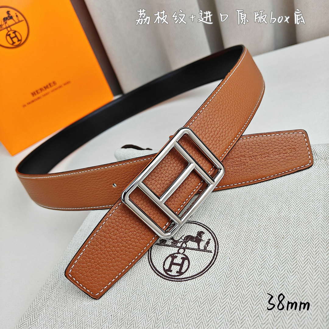 Hermes H066050CP2K H au Carre belt buckle & Reversible leather strap 38 mm H88009
