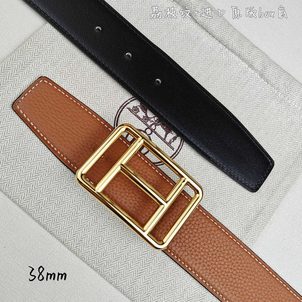 Hermes H066050CP2K H au Carre belt buckle & Reversible leather strap 38 mm H88009