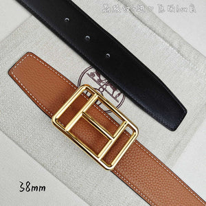 Hermes H066050CP2K H au Carre belt buckle & Reversible leather strap 38 mm H88009 - Gold / '--Please Select-- - View 7