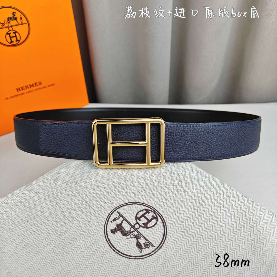 Hermes H066050CP2K H au Carre belt buckle & Reversible leather strap 38 mm H88010