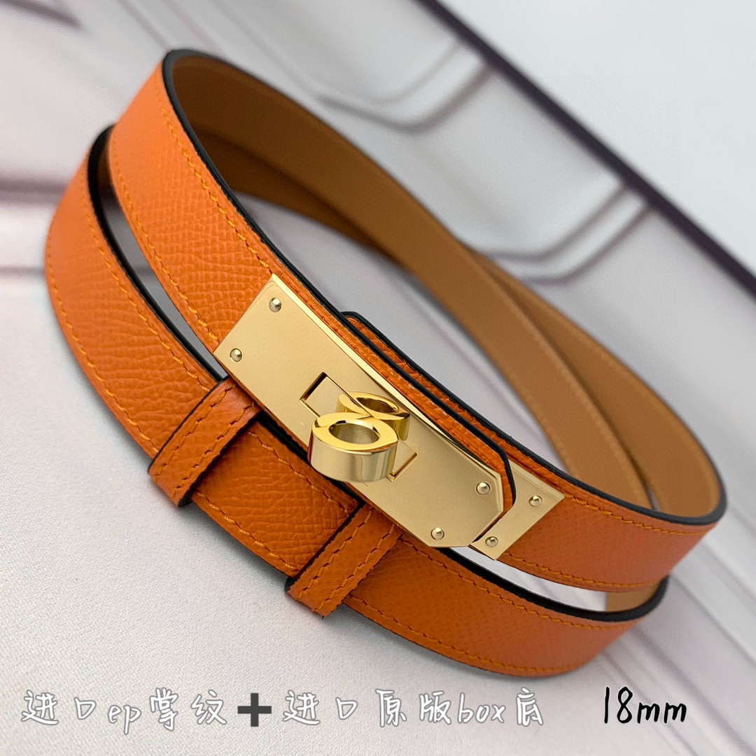 Hermes H069853CK01 Kelly 18 belt H88083 - Gold / '--Please Select-- - View 4