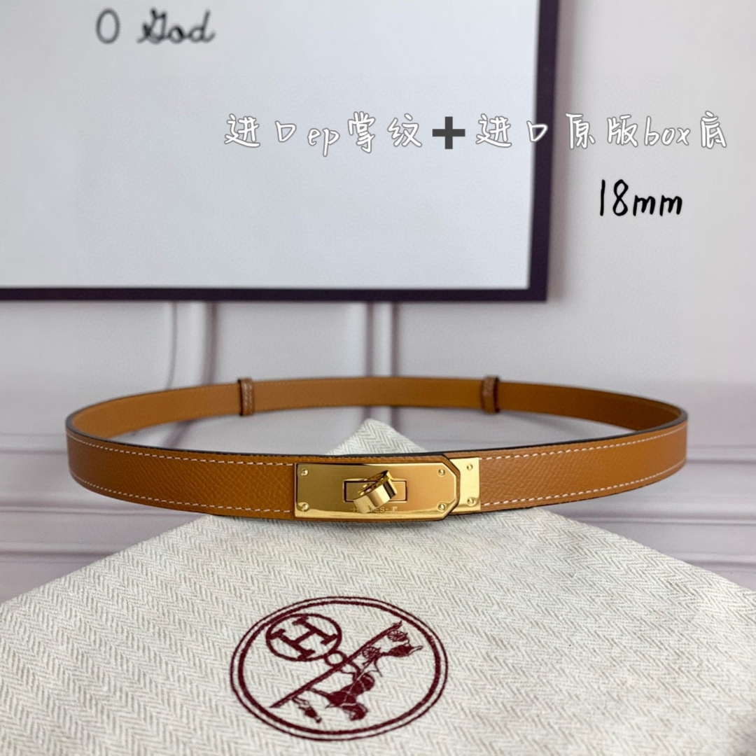 Hermes H069853CK01 Kelly 18 belt H88087 - Gold / '--Please Select-- - View 1