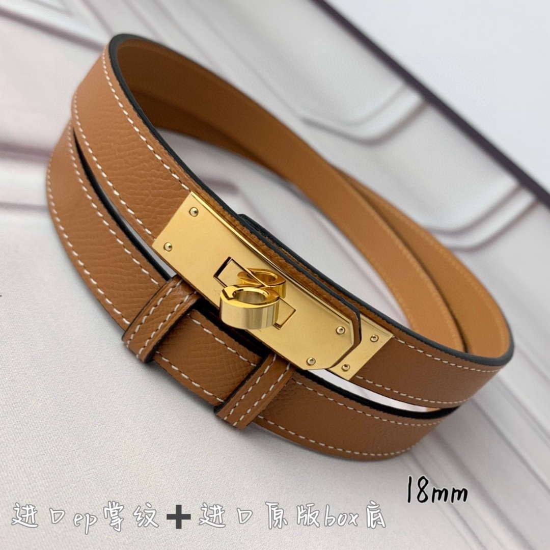Hermes H069853CK01 Kelly 18 belt H88087 - Gold / '--Please Select-- - View 4