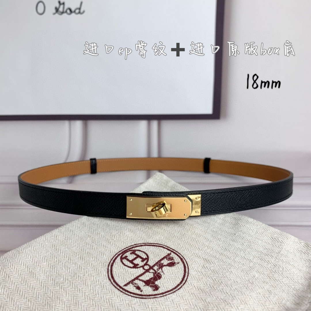 Hermes H069853CK01 Kelly 18 belt H88088 - Gold / '--Please Select-- - View 1