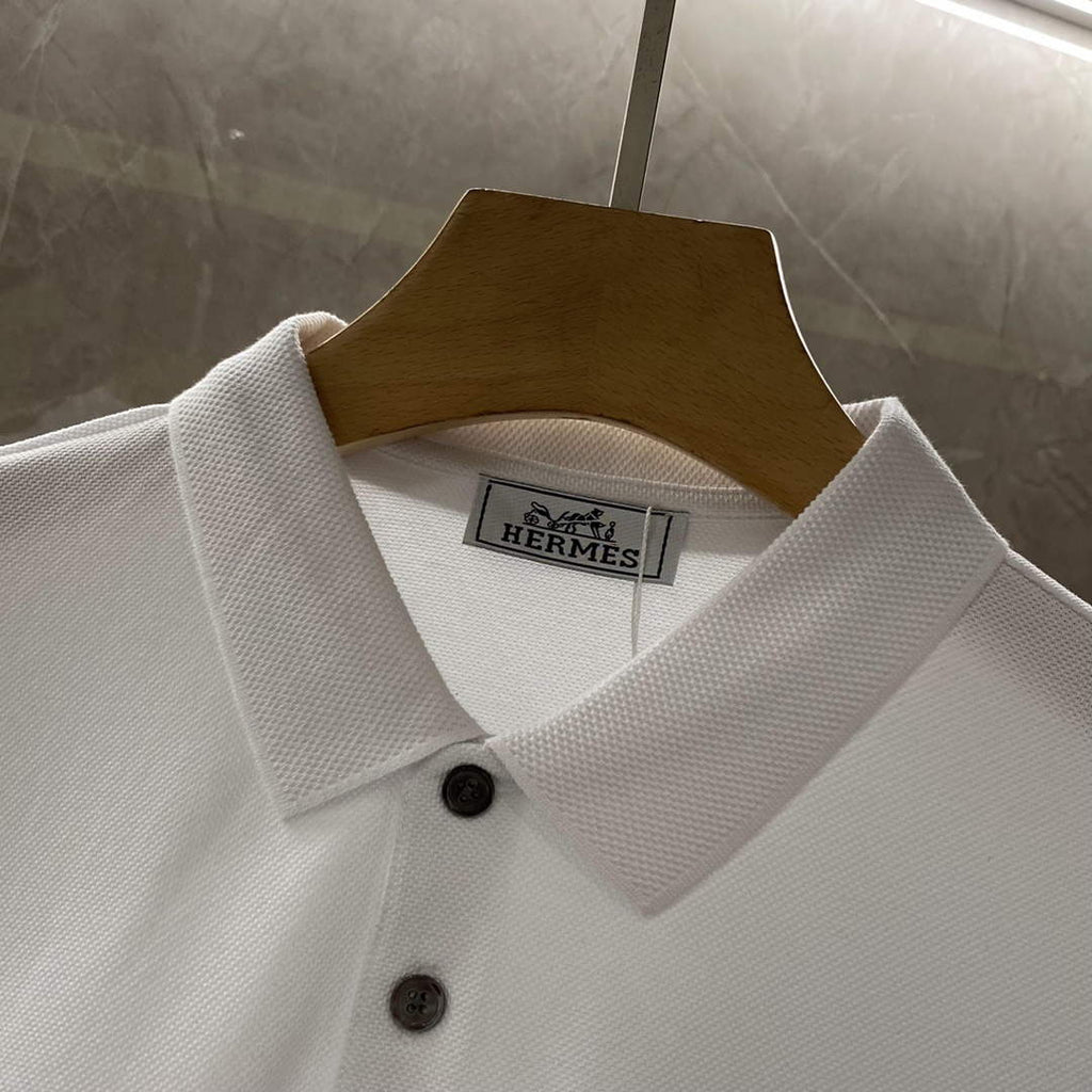 Hermes H072325 H Embroidered Buttoned Polo Shirt H55320