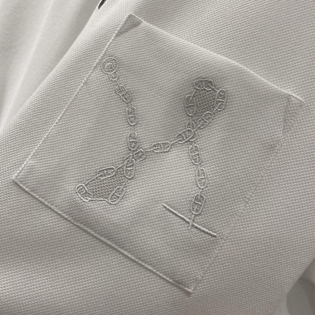Hermes H072325 H Embroidered Buttoned Polo Shirt H55320