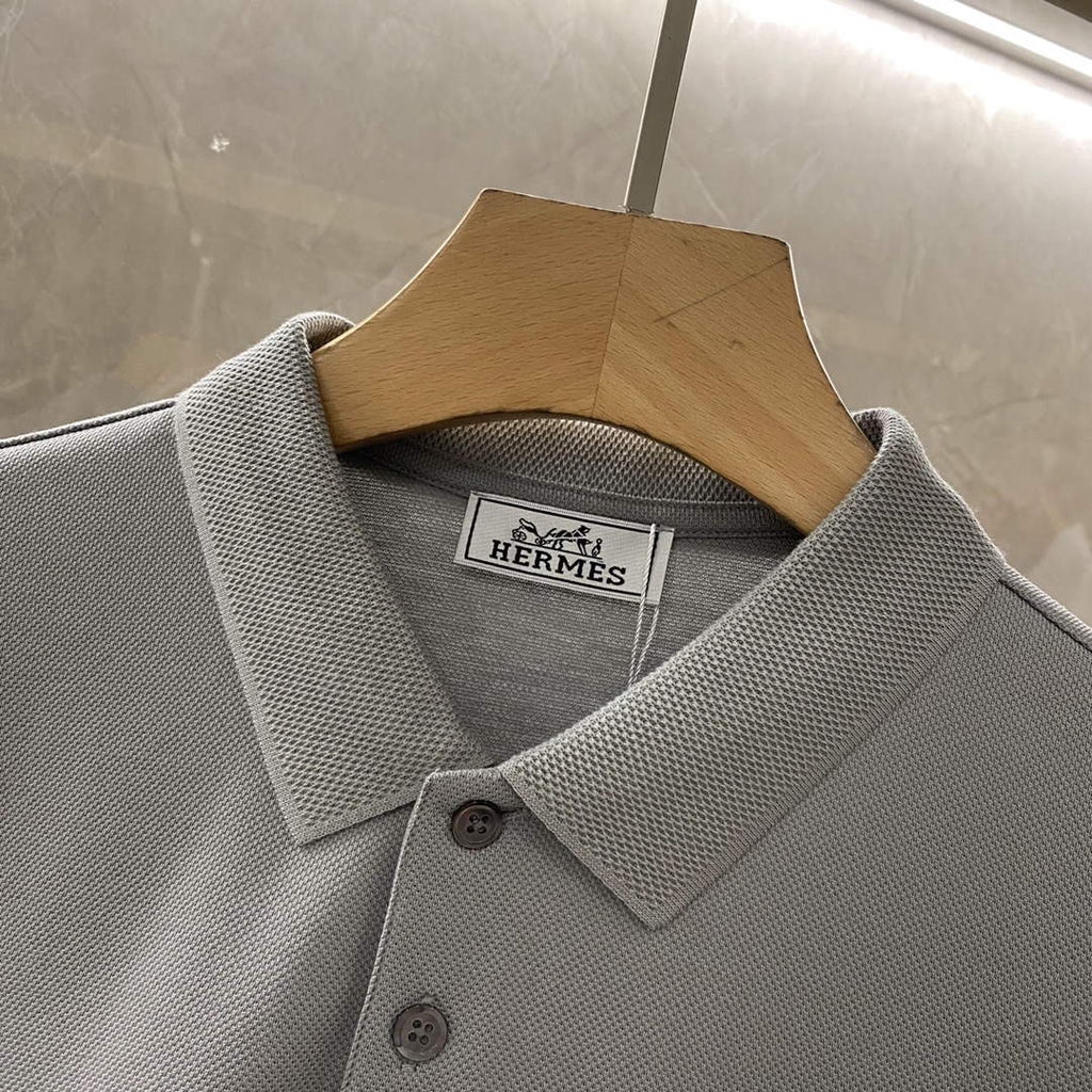 Hermes H072325 H Embroidered Buttoned Polo Shirt H55322