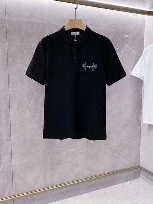 Hermes H072325 H Embroidered Buttoned Polo Shirt H55323 - M - View 1