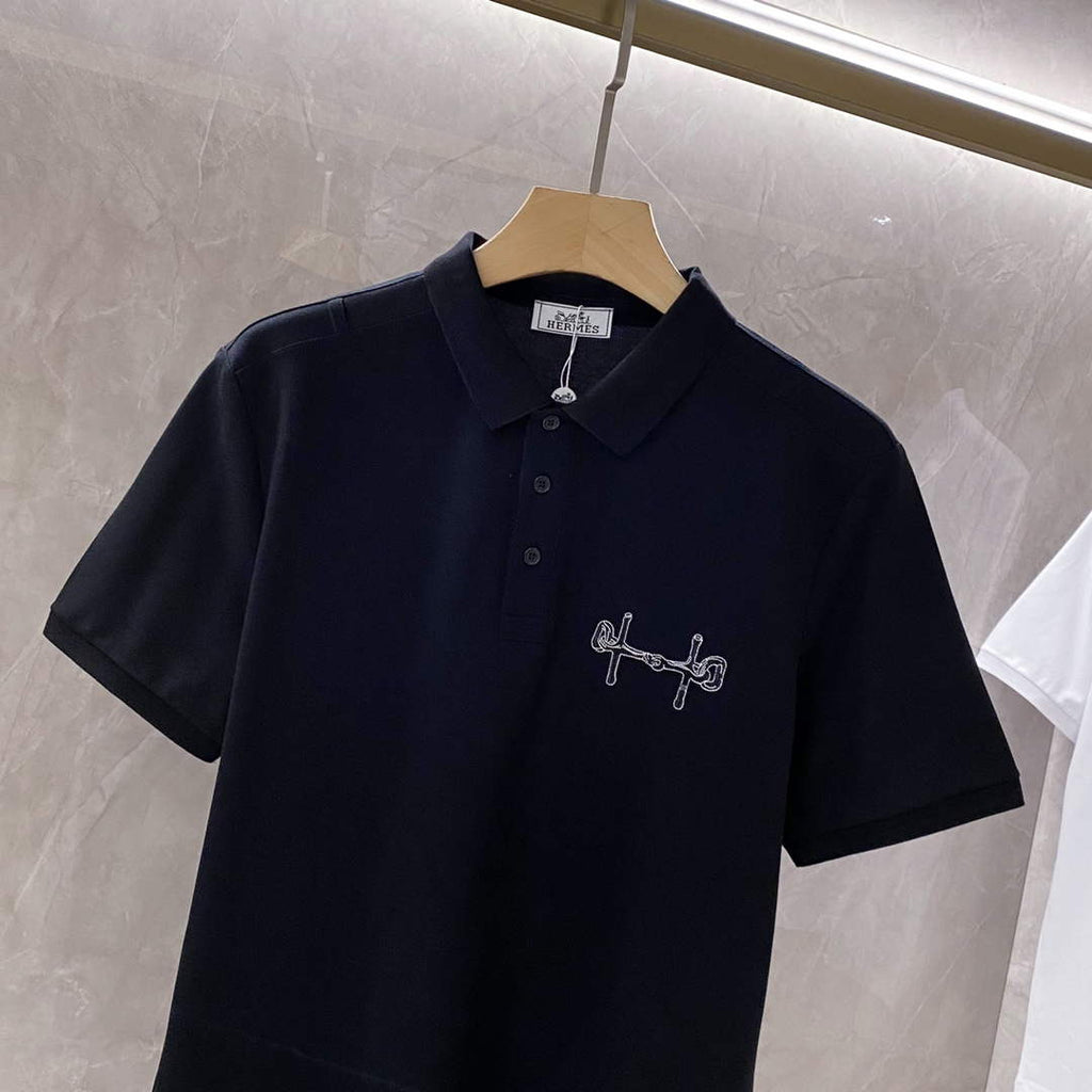 Hermes H072325 H Embroidered Buttoned Polo Shirt H55323