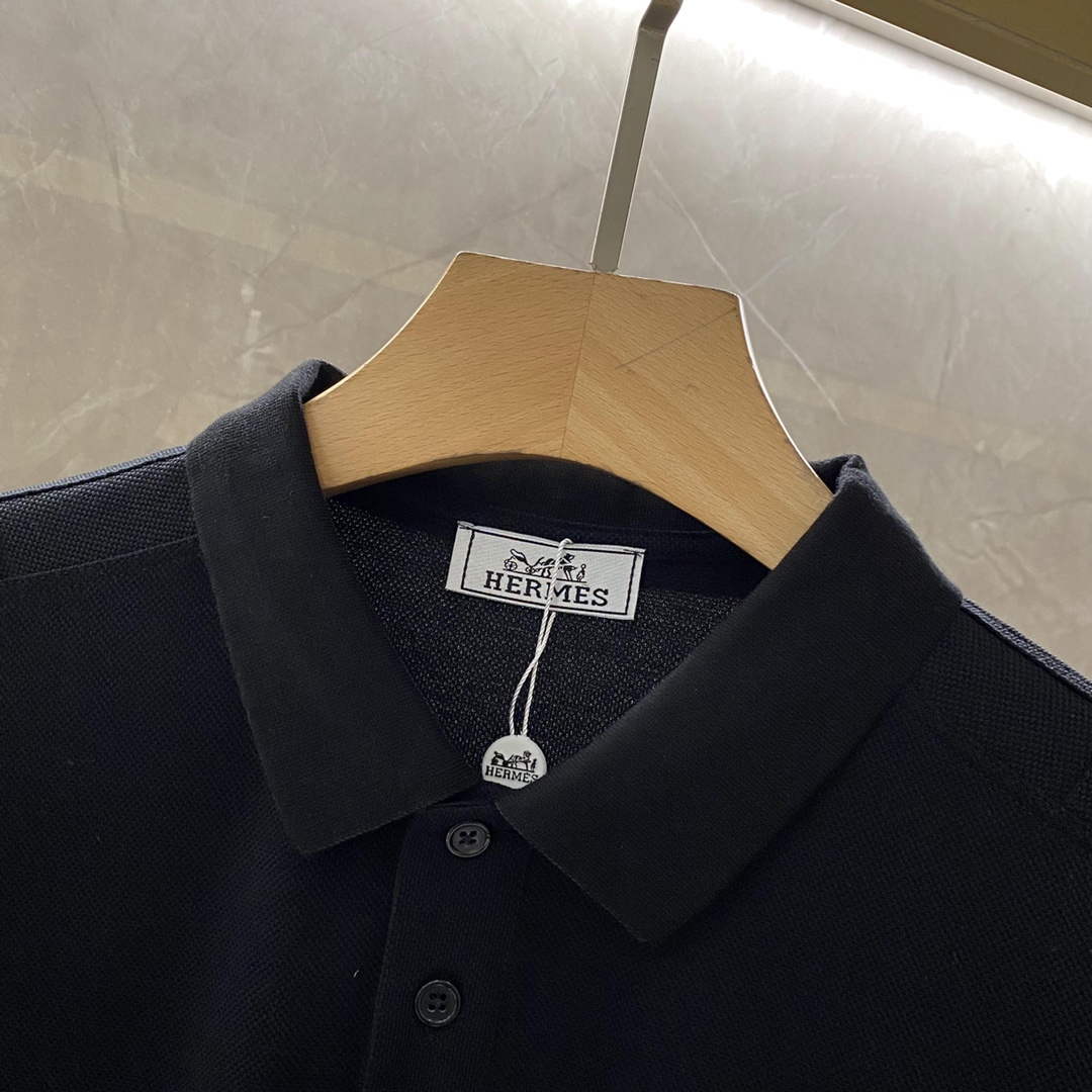 Hermes H072325 H Embroidered Buttoned Polo Shirt H55323