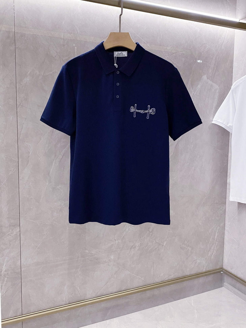 Hermes H072325 H Embroidered Buttoned Polo Shirt H55324