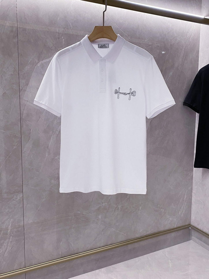 Hermes H072325 H Embroidered Buttoned Polo Shirt H55325