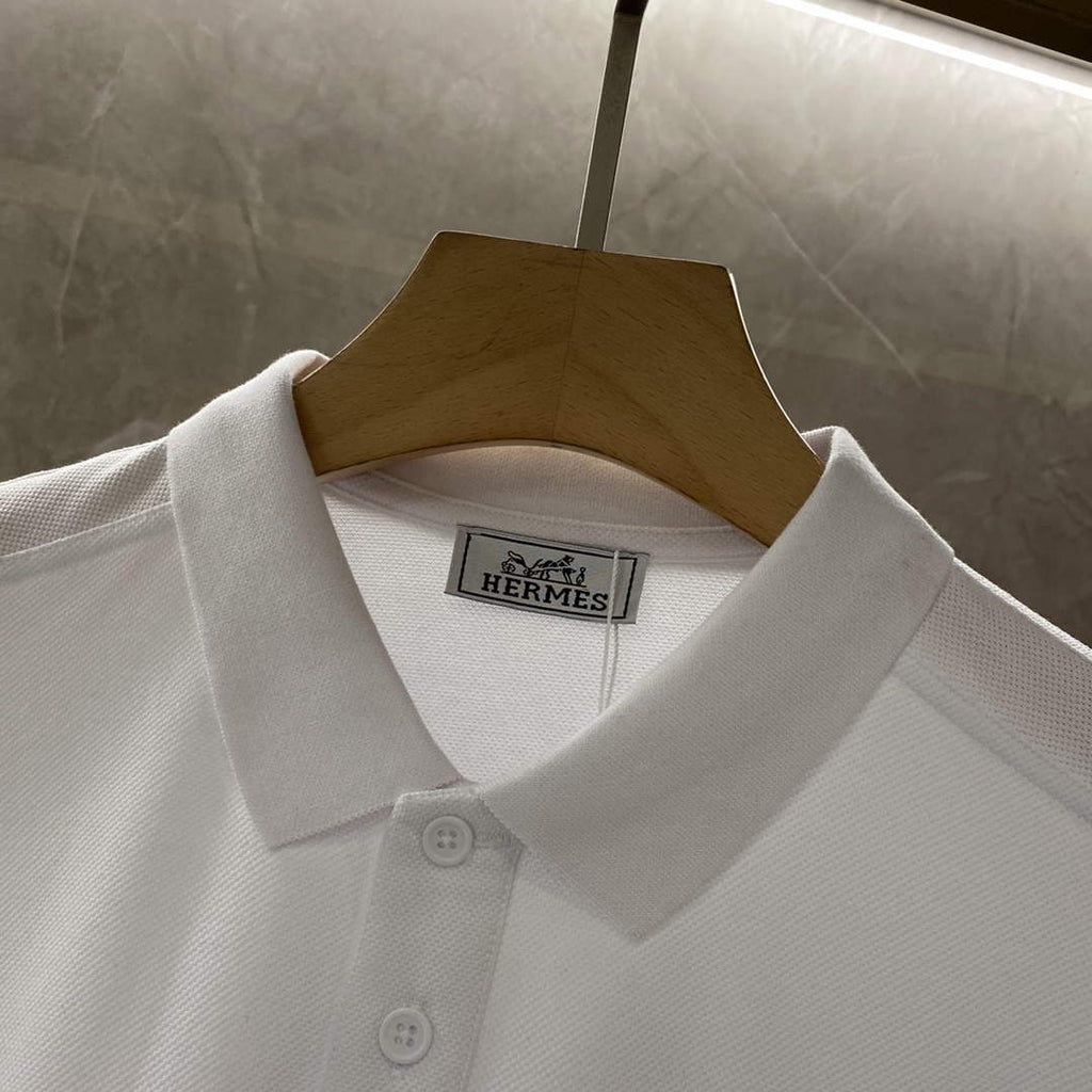 Hermes H072325 H Embroidered Buttoned Polo Shirt H55325