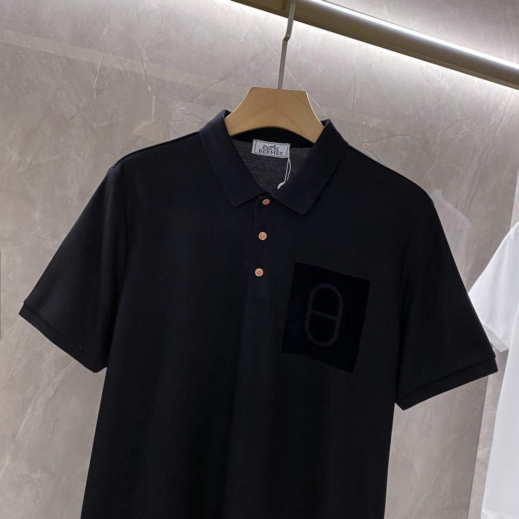 Hermes H072325 H Embroidered Buttoned Polo Shirt H55326