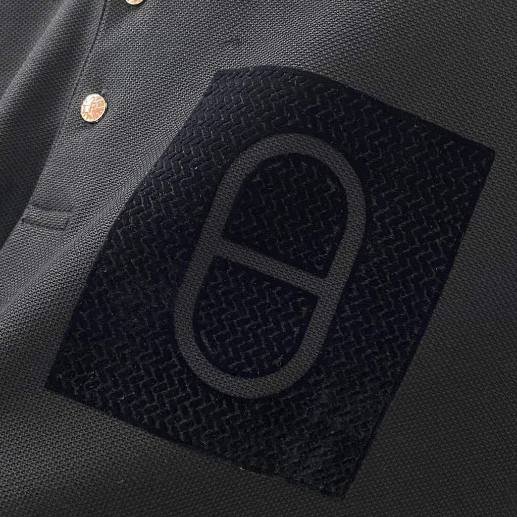 Hermes H072325 H Embroidered Buttoned Polo Shirt H55326