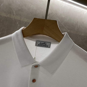 Hermes H072325 H Embroidered Buttoned Polo Shirt H55327 - M - View 4