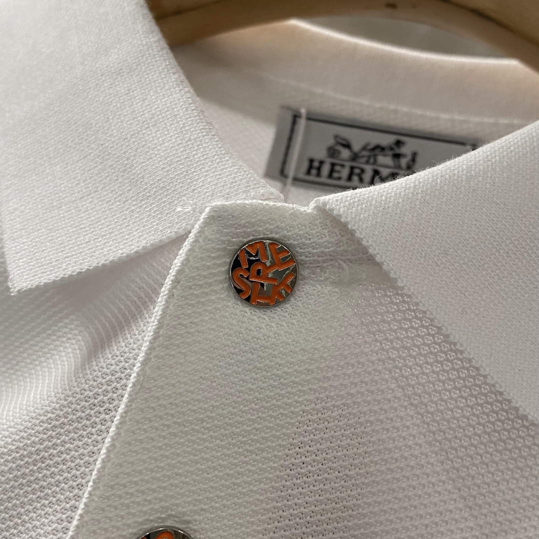 Hermes H072325 H Embroidered Buttoned Polo Shirt H55327