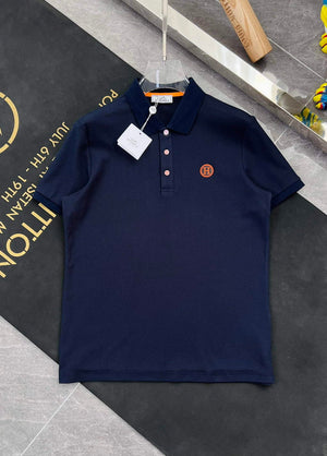 Hermes H072325 H Embroidered Buttoned Polo Shirt H55329 - M - View 1